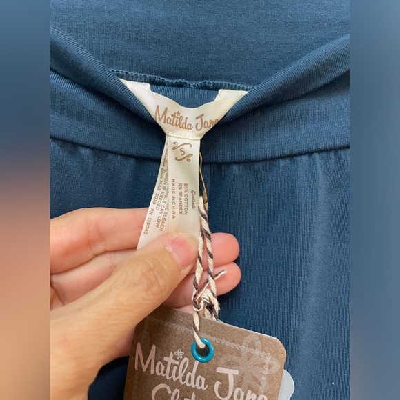 Matilda Jane Big Ruffles Flare Capri Legging Dark Teal Blue Size Small - Picture 4 of 6